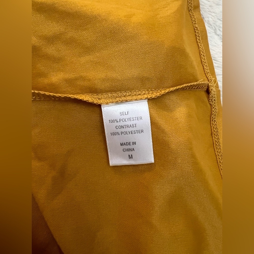 🌻 Blue Rain by Francesca’s - Mustard Yellow Embroidered Sleeveless Dress - Picture 9 of 9